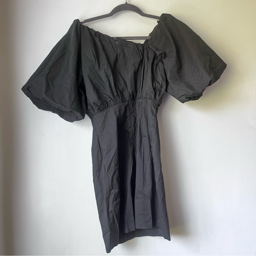 Petal & Pup Cabello Black One Shoulder Puff Slevee Mini Dress S - Picture 13 of 13